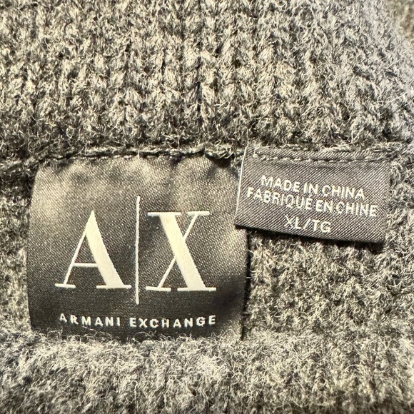 A|X Armani Exchange Mens Turtleneck Sweater Sz L Toggle Button Knit Pullover - Picture 8 of 8